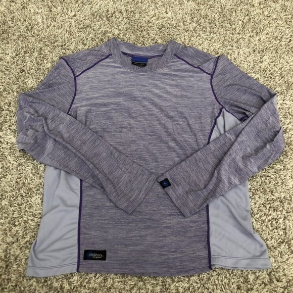 Irideon Riding Wear Tops - Womens Irideon Riding Wear V Neck Long Sleeve Shirt Purple  Sz XL Vented On Side